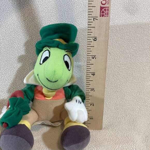 The Disney Store Bean Bag Jiminy‎ Cricket 8" Plush St Patricks Day Vintage 1999 - Picture 10 of 11